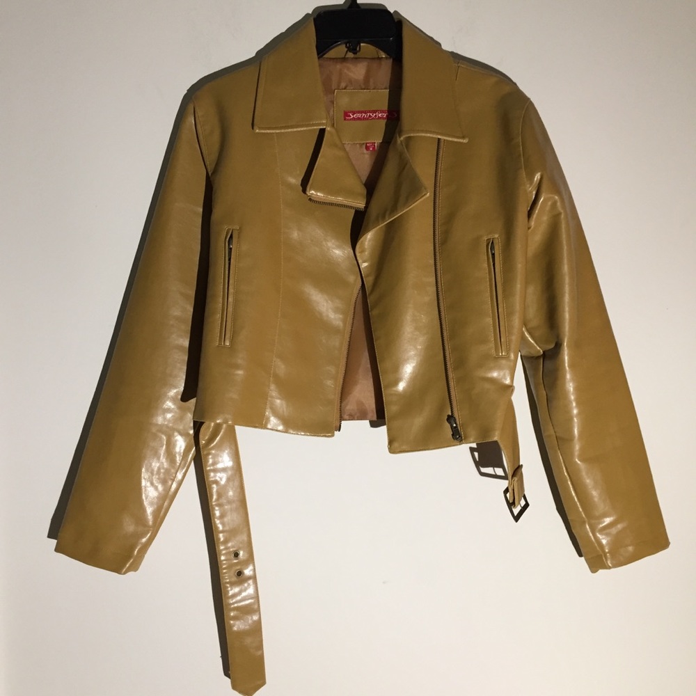 Jennifer J Polyvinyl (PVC) Cropped Jacket Size M